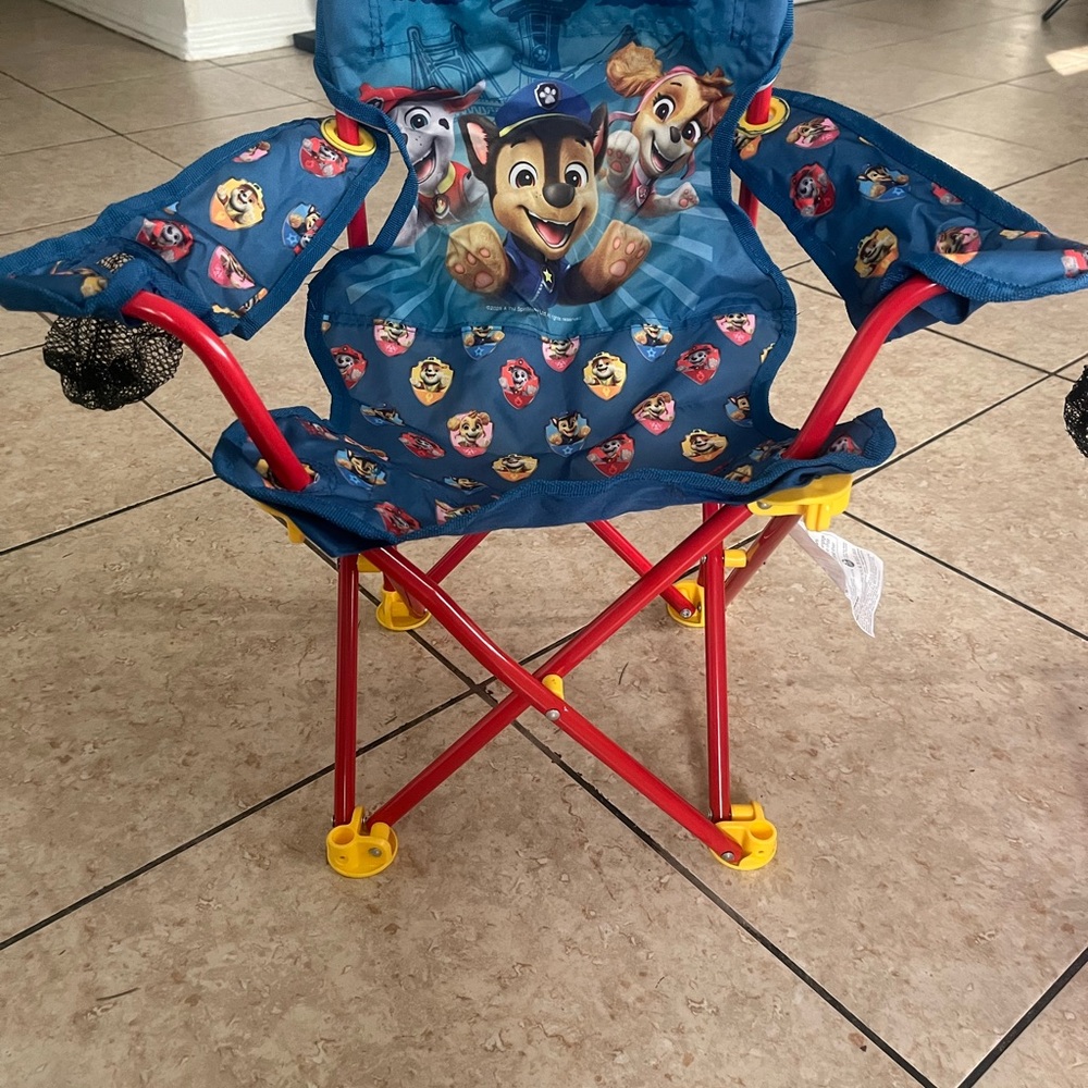 Disney Kids Folding Chair with Paw Patrol Design - Blue and Red